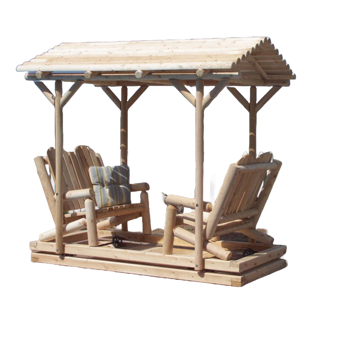 Log Glider with Roof by Leisurecraft