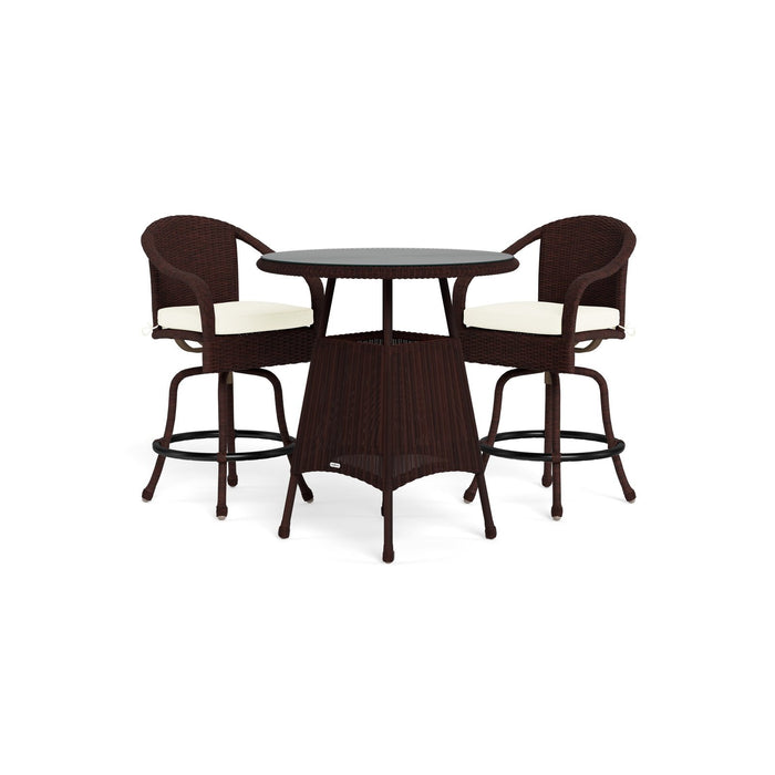 Tortuga Outdoor Sea Pines 3Pc Bar Set - 2 Bar Chairs, 1 Bar Table - Java - Canvas Natural