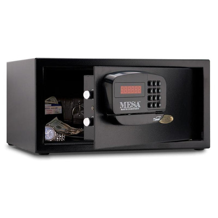 MESA 1.2 Cubic ft Hotel Safe - All Steel with Electronic Lock - Black