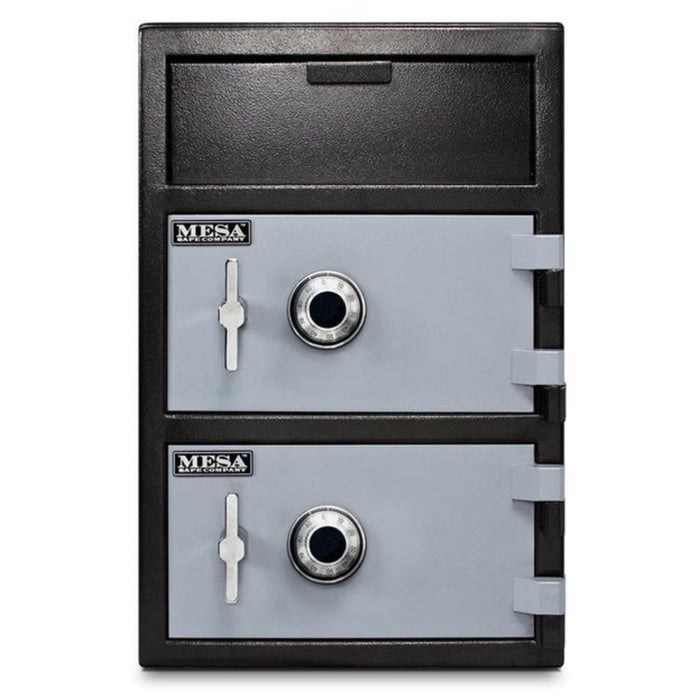 MESA 3.6 Cubic Foot Two Combination Lock Depository Safe - All Steel - Two-Tone Black & Grey