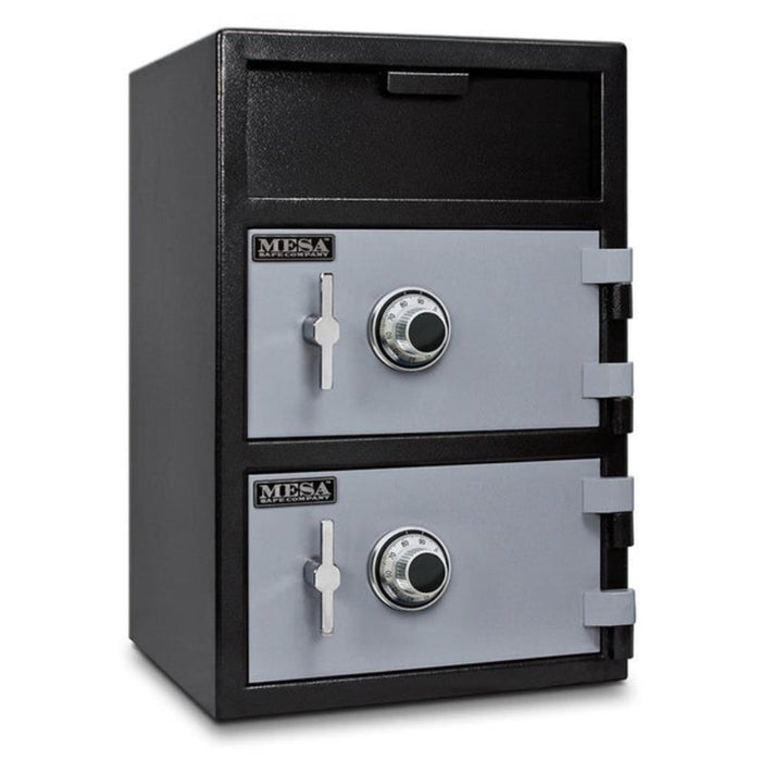 MESA 3.6 Cubic Foot Two Combination Lock Depository Safe - All Steel - Two-Tone Black & Grey