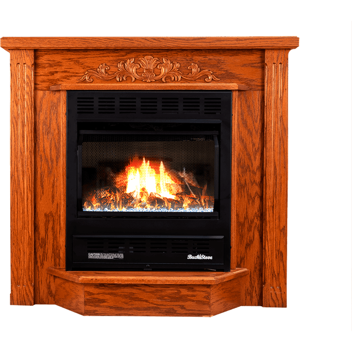 Buck Stove 1127 Deluxe Mantel in Light Oak Finish