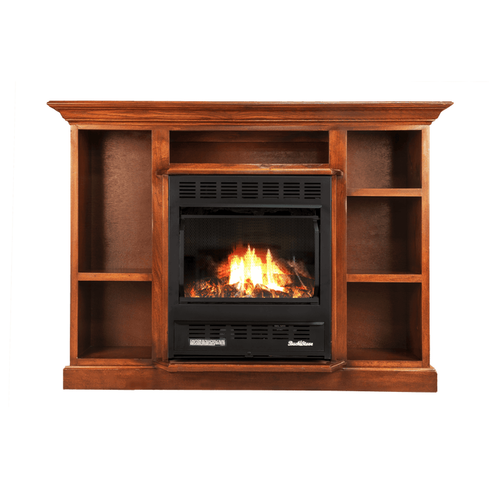 Buck Stove 1127 Prestige Combo - Dark Oak Mantel - Propane