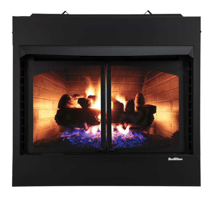 Buck Stove 42" Vent Free Gas Firebox - Oak - Liquid Propane or Natural Gas