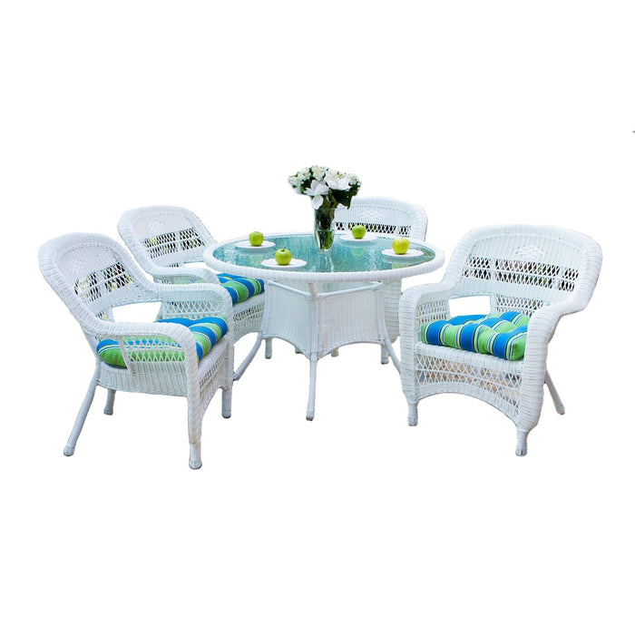 Tortuga Outdoor Portside 5Pc Dining Set - White - Haliwell Caribbean