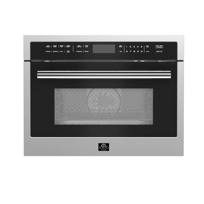 Forno Espresso Package - 30" Gas Range, 36" Refrigerator with Ice Maker, Dishwasher and 24" Microwave Oven in Stainless Steel, AP-FFSGS1116-30-6