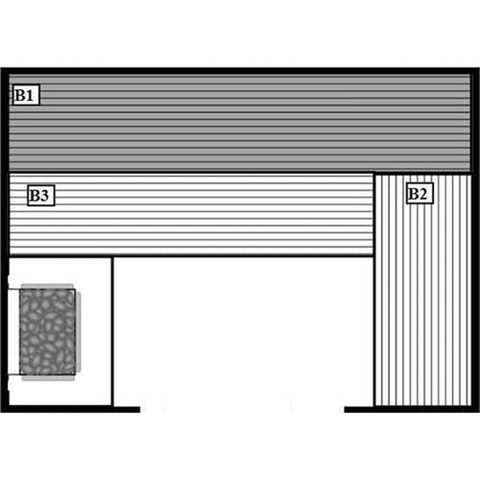 Scandia Electric Ultra DIY PreCut Sauna Kit with dimensions of 48" x 84" x 84".