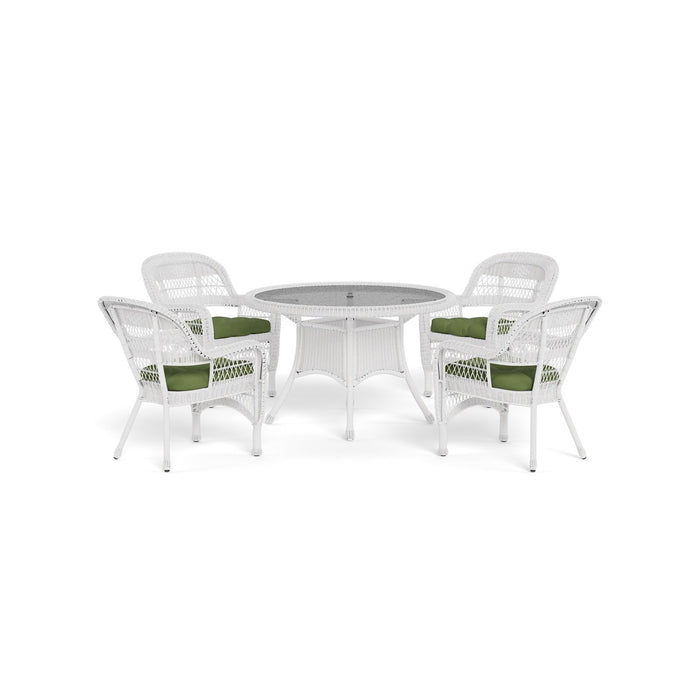 Tortuga Outdoor Portside 5Pc Dining Set - White - Montileaf / Husk Hunter Cushions