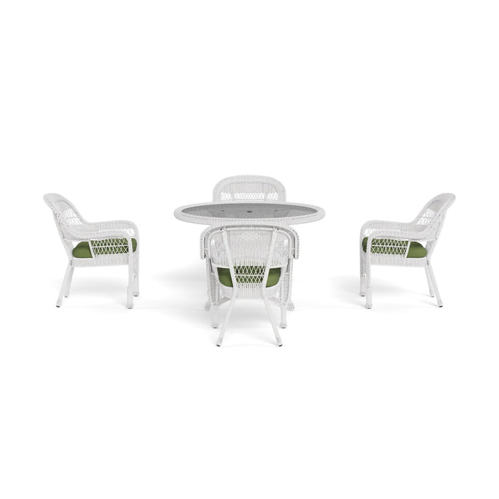 Tortuga Outdoor Portside 5Pc Dining Set - White - Montileaf / Husk Hunter Cushions