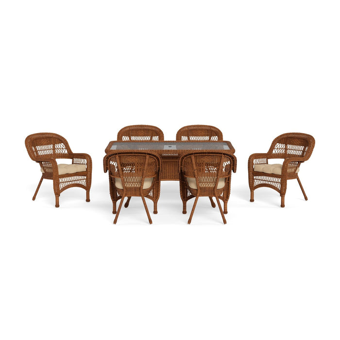 Tortuga Outdoor Portside 7Pc Dining Set - 6 Chairs - 66" Dining Table - Amber - Sand