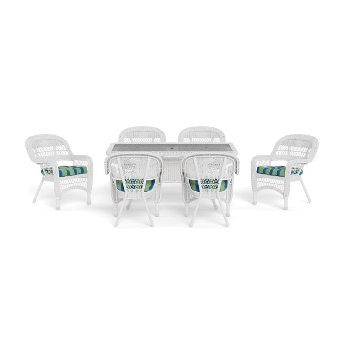 Tortuga Outdoor Portside 7Pc Dining Set (6 chairs, 66" dining table) - White - Haliwell Caribbean