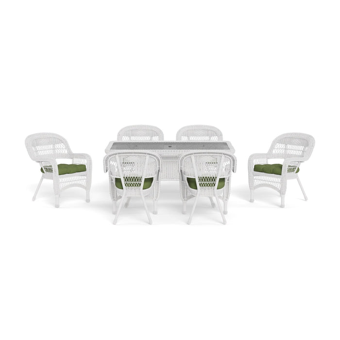 Tortuga Outdoor Portside 7Pc Dining Set - WHITE - Monti Leaf / Husk Hunter