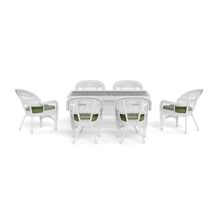 Tortuga Outdoor Portside 7Pc Dining Set - WHITE - Monti Leaf / Husk Hunter