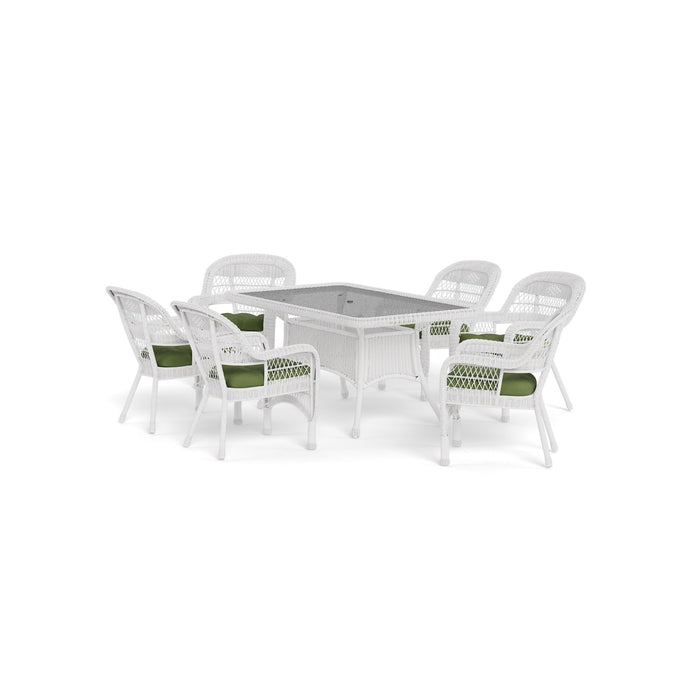 Tortuga Outdoor Portside 7Pc Dining Set - WHITE - Monti Leaf / Husk Hunter