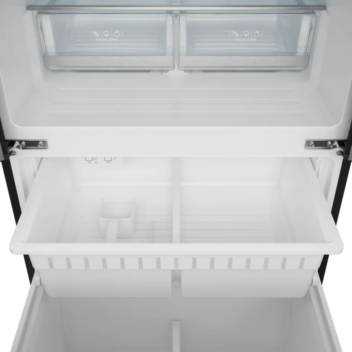 Gordon Ramsay by THOR Kitchen 30" 17.5 cu. ft. French Door Counter Depth Refrigerator with Ice Maker in Matte Black with Navy Blue Accents, RF3017FFD00-BLU