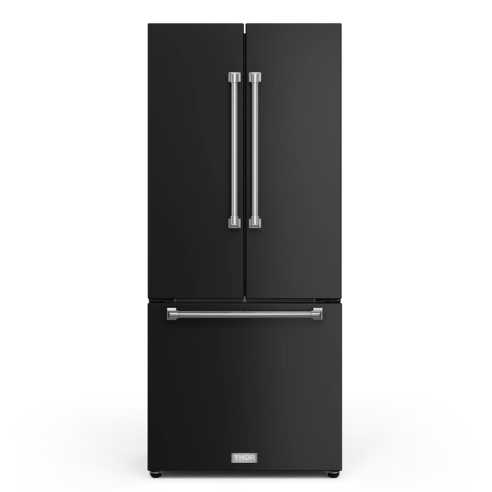 Gordon Ramsay by THOR Kitchen Package - 30" Electric Range, 30" Refrigerator with Ice Maker and Dishwasher in Black Matte with Stainless Steel Accents, AP-RSE30B-SS-1