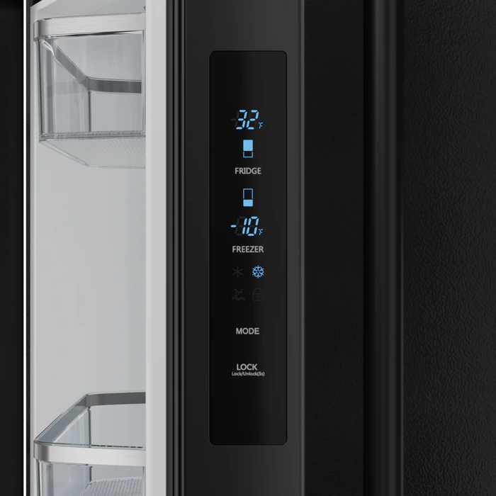 Gordon Ramsay by THOR Kitchen 30" 17.5 cu. ft. French Door Counter Depth Refrigerator with Ice Maker in Matte Black, RF3017FFD00