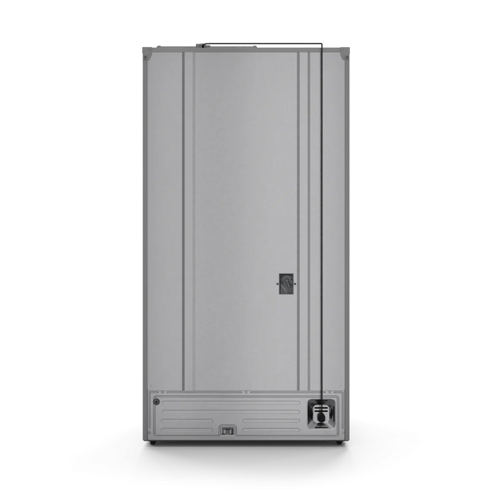 Gordon Ramsay by THOR Kitchen 30" 17.5 cu. ft. French Door Counter Depth Refrigerator with Ice Maker in Stainless Steel with Black Accents, RF3017FFD99-BLK