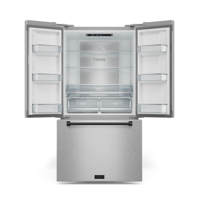 Gordon Ramsay by THOR Kitchen Package - 48" Gas Range, 30" Refrigerator with Ice Maker and Dishwasher in Stainless Steel with Black Accents, AP-RSG48E-BLK-1