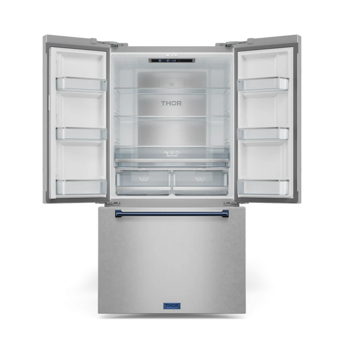 Gordon Ramsay by THOR Kitchen Package - 30" Gas Range, 36" Refrigerator with Ice Maker and Dishwasher in Stainless Steel with Navy Blue Accents, AP-RSG30-BLU-2