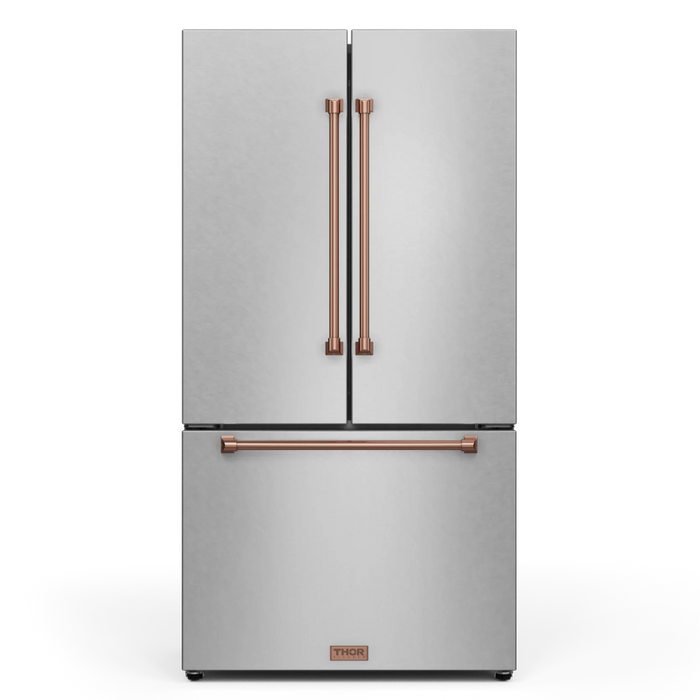 Gordon Ramsay by THOR Kitchen Package - 30" Electric Range, 36" Refrigerator with Ice Maker and Dishwasher in Stainless Steel with Rose Gold Accents, AP-RSE30-RSG-2