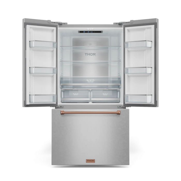 Gordon Ramsay by THOR Kitchen Package - 30" Electric Range, 36" Refrigerator with Ice Maker and Dishwasher in Stainless Steel with Rose Gold Accents, AP-RSE30-RSG-2