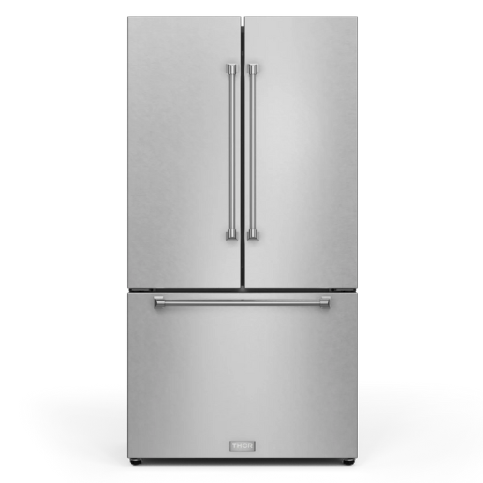 Gordon Ramsay by THOR Kitchen Package - 48" Gas Range, 36" Refrigerator with Ice Maker and Dishwasher in Stainless Steel, AP-RSG48E-2
