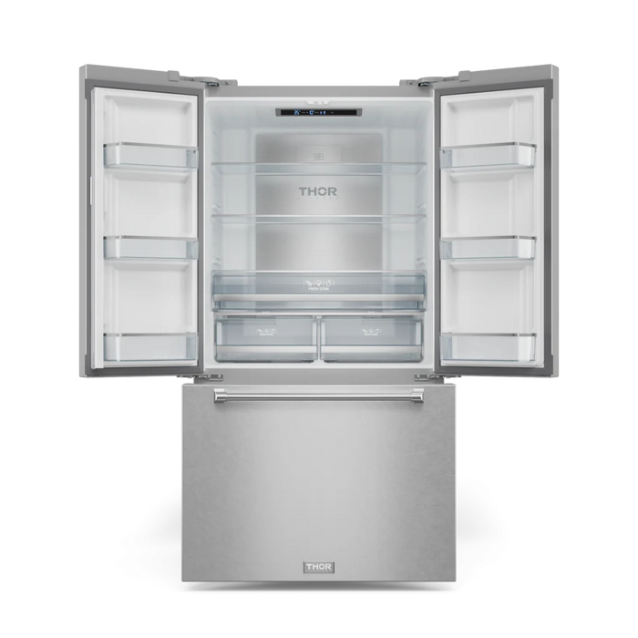 Gordon Ramsay by THOR Kitchen Package - 36" Electric Range, 36" Refrigerator with Ice Maker and Dishwasher in Stainless Steel, AP-RSE36-2