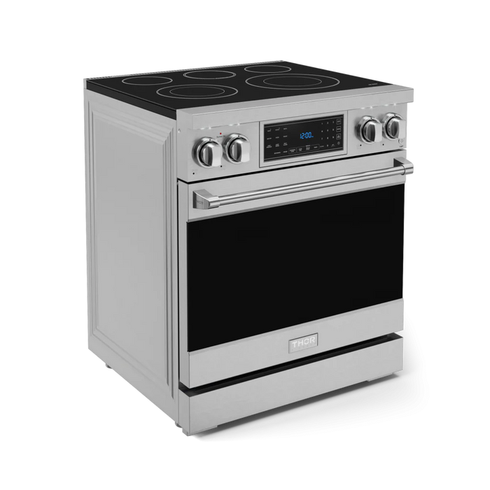 Gordon Ramsay by THOR Kitchen Package - 30" Electric Range, 30" Refrigerator with Ice Maker and Dishwasher in Stainless Steel, AP-RSE30-1
