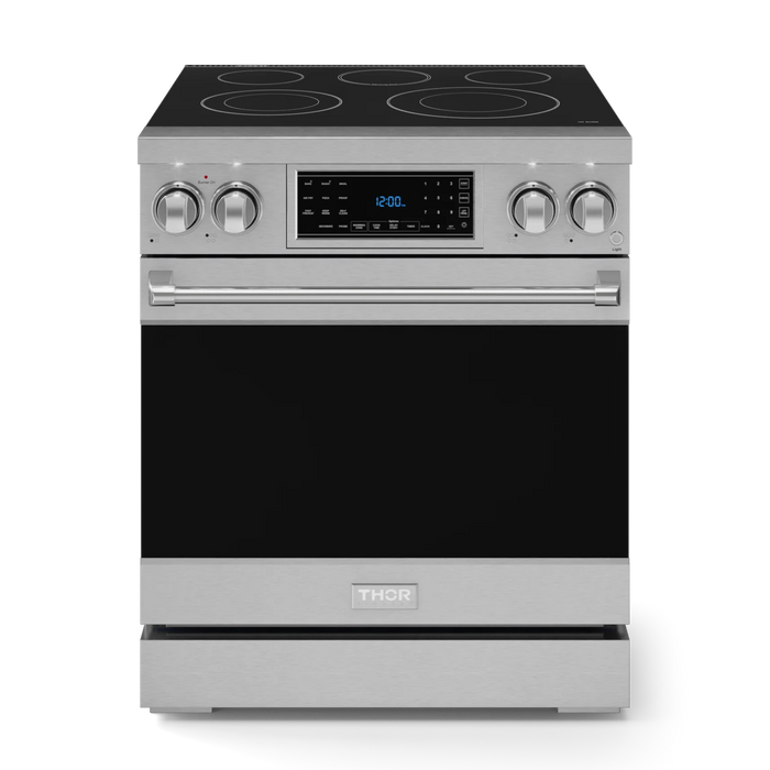 Gordon Ramsay by THOR Kitchen Package - 30" Electric Range, 30" Refrigerator with Ice Maker and Dishwasher in Stainless Steel, AP-RSE30-1