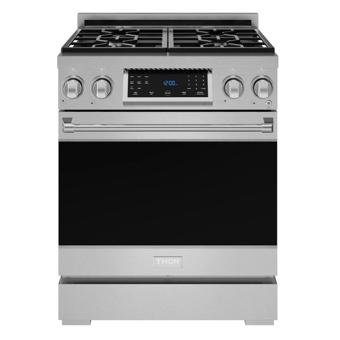 Gordon Ramsay by THOR Kitchen Package - 30" Gas Range, 36" Refrigerator with Ice Maker and Dishwasher in Stainless Steel, AP-RSG30LP-2