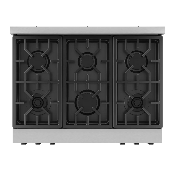 Gordon Ramsay by THOR Kitchen 36" 6.0 cu. ft. Professional Natural Gas Range with Tilt Panel Touch Control, Self-Clean and Air Fry in Stainless Steel with Black Accents, RSG36-BLK