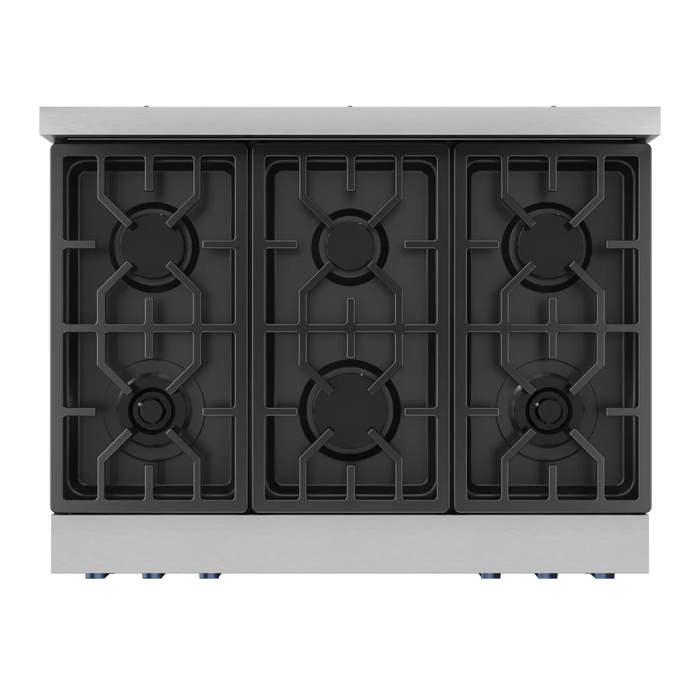 Gordon Ramsay by THOR Kitchen 36" 6.0 cu. ft. Professional Natural Gas Range with Tilt Panel Touch Control, Self-Clean and Air Fry in Stainless Steel with Navy Blue Accents, RSG36-BLU