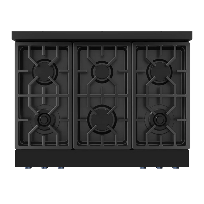 Gordon Ramsay by THOR Kitchen 36" 6.0 cu. ft. Professional Propane Gas Range with Tilt Panel Touch Control, Self-Clean and Air Fry in Matte Black with Navy Blue Accents, RSG36BLP-BLU