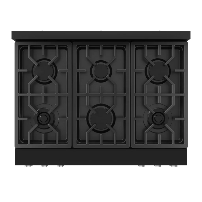 Gordon Ramsay by THOR Kitchen 36" 6.0 cu. ft. Professional Propane Gas Range with Tilt Panel Touch Control, Self-Clean and Air Fry in Matte Black with Stainless Steel Accents, RSG36BLP-SS