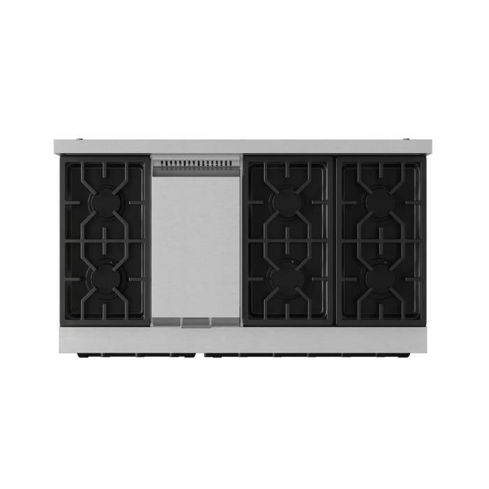 Gordon Ramsay by THOR Kitchen 48" 6.8 cu. ft. Professional Natural Gas Range in Stainless Steel with Black Accents, RSG48E-BLK
