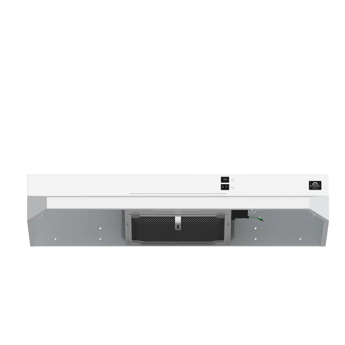 FORNO Espresso Cappa 30" 200 CFM Compact Under Cabinet Convertible Range Hood in White, FRHUC5200-30WHT