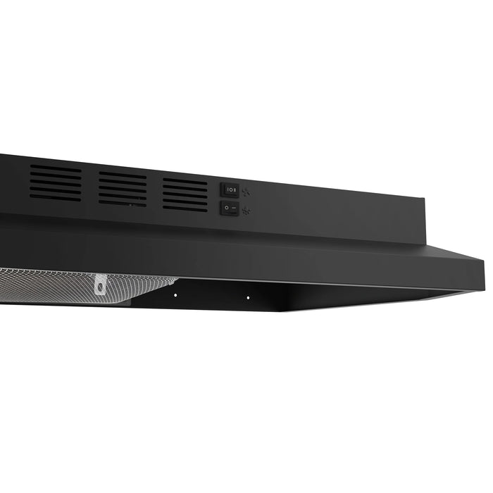 FORNO Espresso Cappa 30" 200 CFM Compact Under Cabinet Convertible Range Hood in Black, FRHUC5200-30BLK