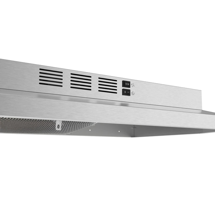 FORNO Espresso Cappa 30" 200 CFM Compact Under Cabinet Convertible Range Hood in Stainless Steel, FRHUC5200-30