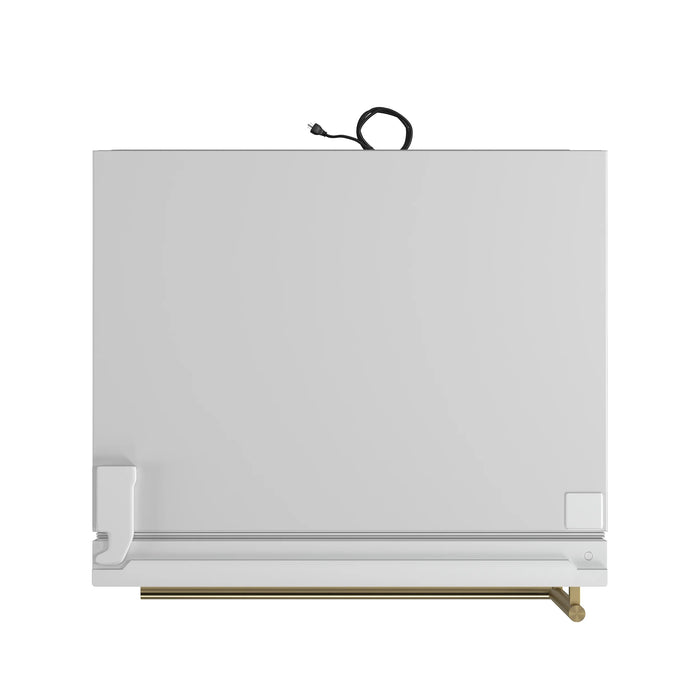 FORNO Espresso Milano 31" 17.2 cu. ft. Refrigerator and Bottom Freezer with Ice Maker in White and Antique Brass Handles, FFFFD1786-31WHT