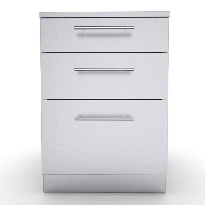 24" Large Triple Drawer Base Cabinet - Elevated Storage Solutions