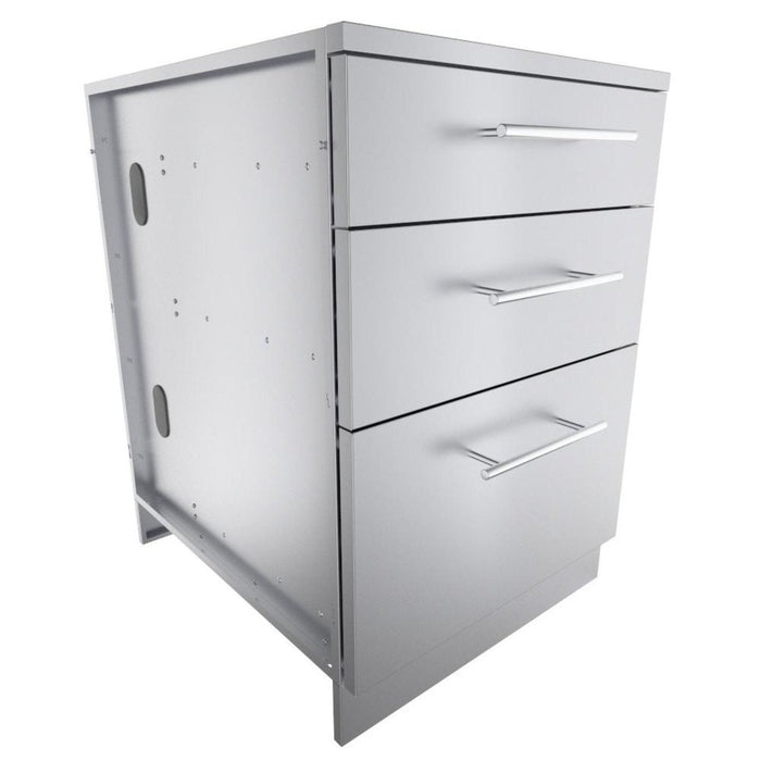 24" Large Triple Drawer Base Cabinet - Elevated Storage Solutions