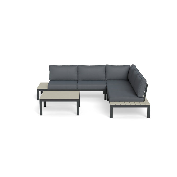 Tortuga Outdoor Lakeview 4Pc Sectional Seating - Frames and Charcoal Slips