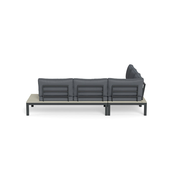 Tortuga Outdoor Lakeview 4Pc Sectional Seating - Frames and Charcoal Slips