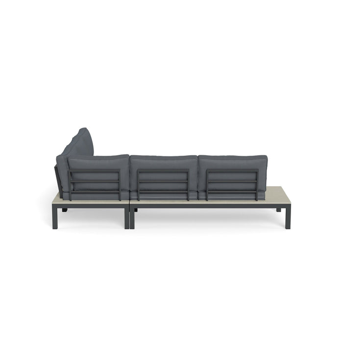 Tortuga Outdoor Lakeview 4Pc Sectional Seating - Frames and Charcoal Slips