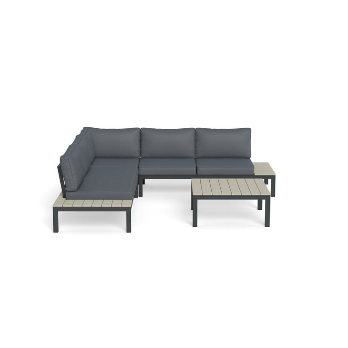 Tortuga Outdoor Lakeview 4Pc Sectional Seating - Frames and Charcoal Slips