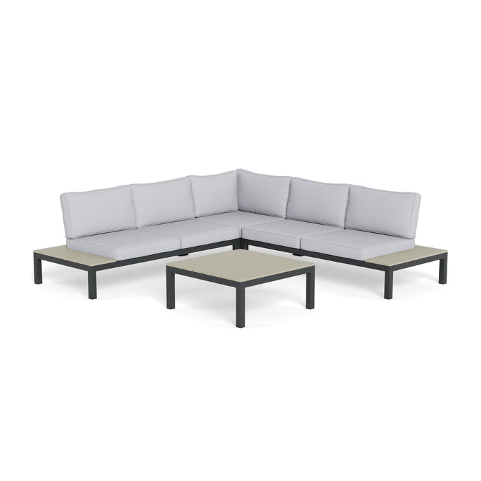 Tortuga Outdoor Lakeview 4Pc Sectional Seating - Frames and Gray Slips