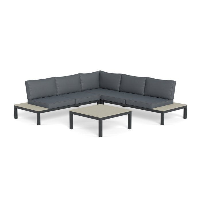 Tortuga Outdoor Lakeview 4Pc Sectional Seating - Frames and Charcoal Slips