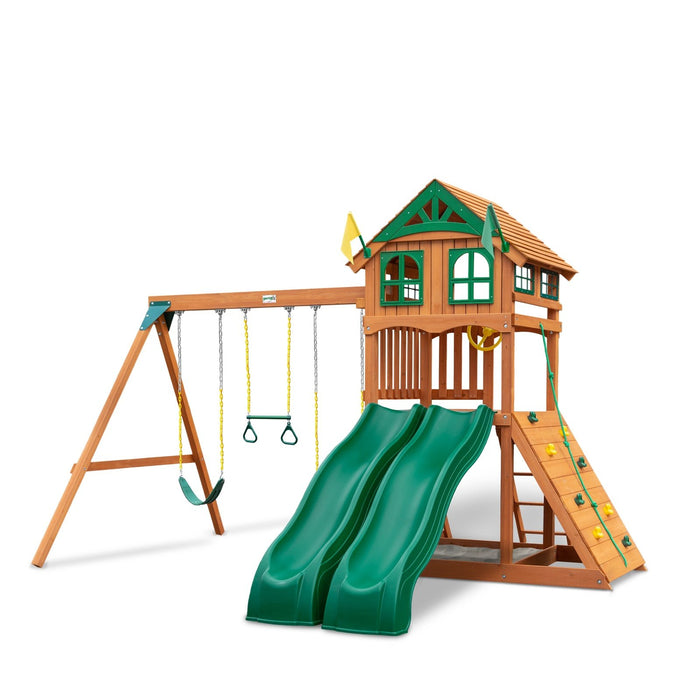 Gorilla Playsets Outing w/ Wood Roof & Dual Slide