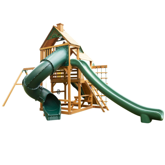 Gorilla Playsets Great Skye II w/ Amber Posts and Standard Wood Roof